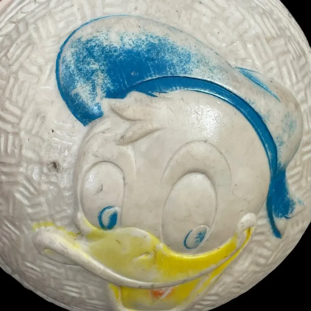 Vintage Walt Disney Donald Duck Rubber Ball Sun Rubber MCM 1960s Toy Rare READ